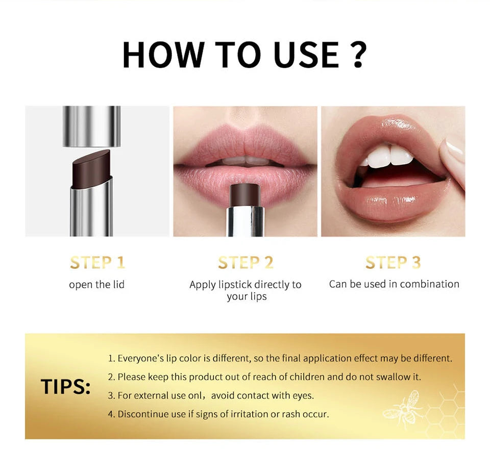 Honey Lipstick Tinted Lip Balm Lip Stain for All Skin Tones Moisturizing Nourishing Lipstick for Women Pack of Black & Pink