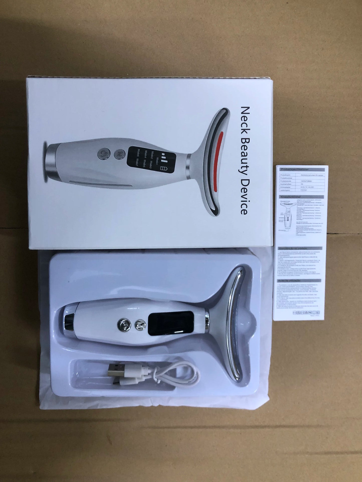 Portable 7 Colors LED Light Therapy Face Neck Massager 3 Gears Adjustable Gentle Vibration Anti Wrinkle Skin Tightening Lifting