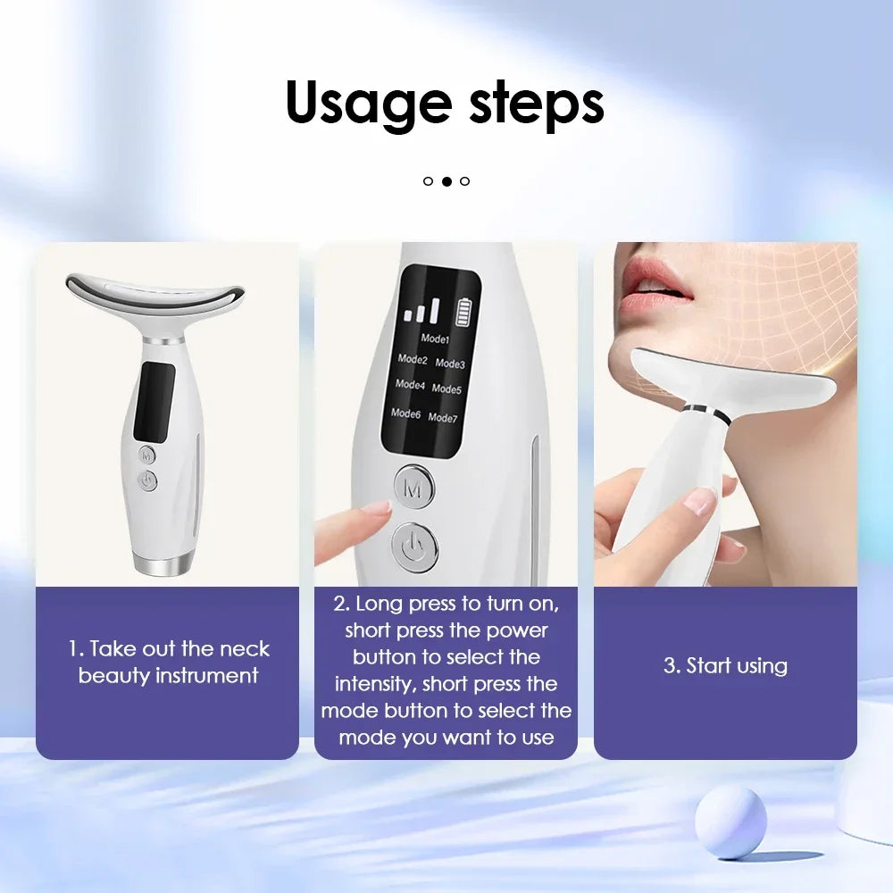 LED Face Sculptor — 7-Color Light Therapy & Vibration Massage Device