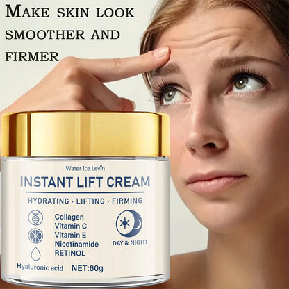 Facial Firming and Lifting Cream - Rich in Hyaluronic Acid and Retinol, Tightens and Lifts the Skin, Moisturizes the Skin, Suitable for All Skin Types, Daily Skincare Product