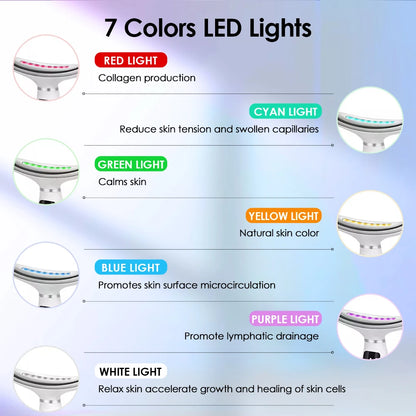 7 Colors LED Lights Face Neck Beauty Device Vibration Massage Improve Neck Lines Home Use Face Lifting Machine