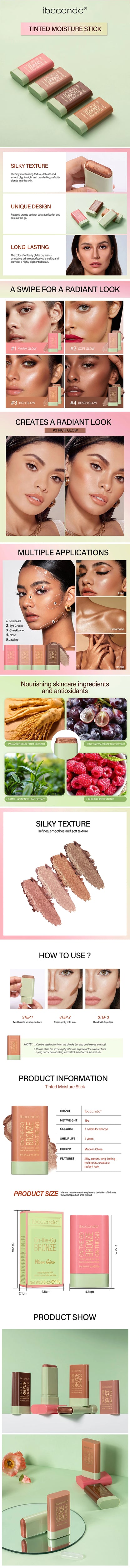Make Up Functional Blush Stick Easy Color Rouge Blusher Cream Waterproof High Color Rendering Brightening Skin Tone Hot